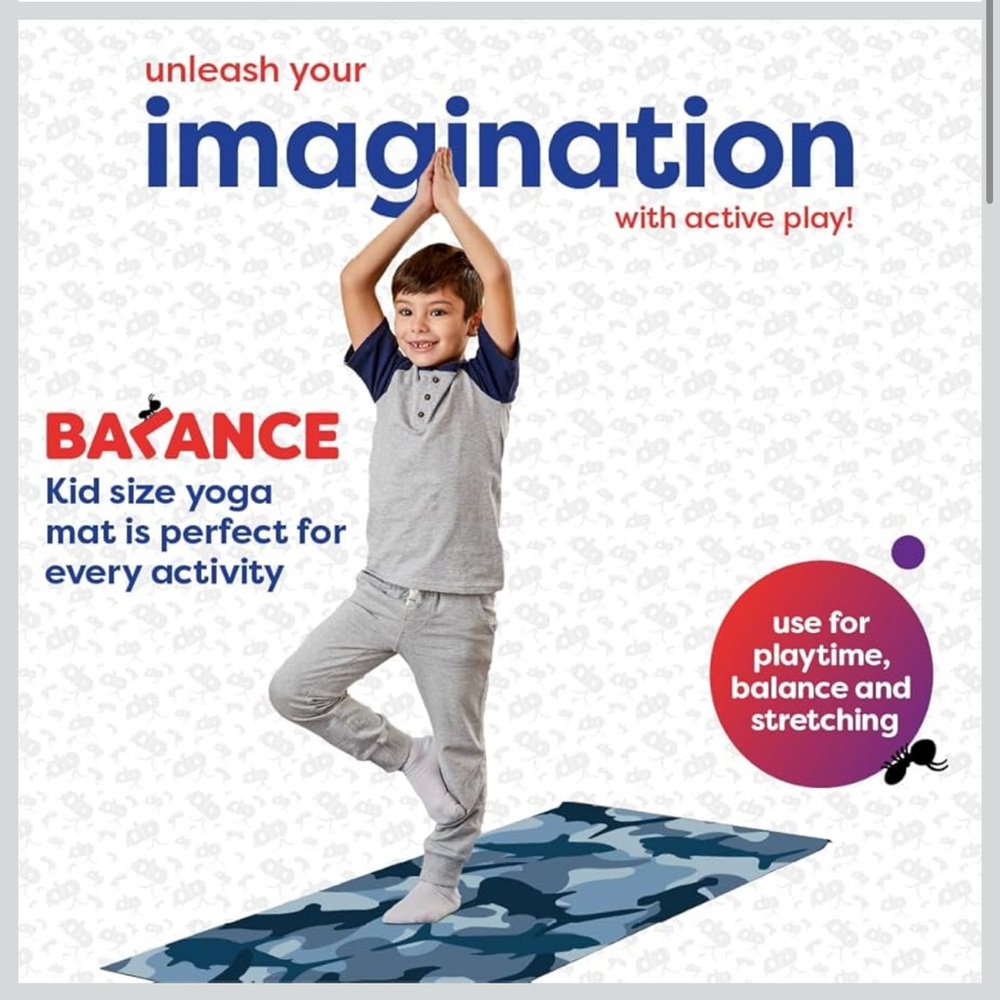 Antsy Pants Kids Yoga Mat - Yoga Mat for Kids, 
Blue Shark